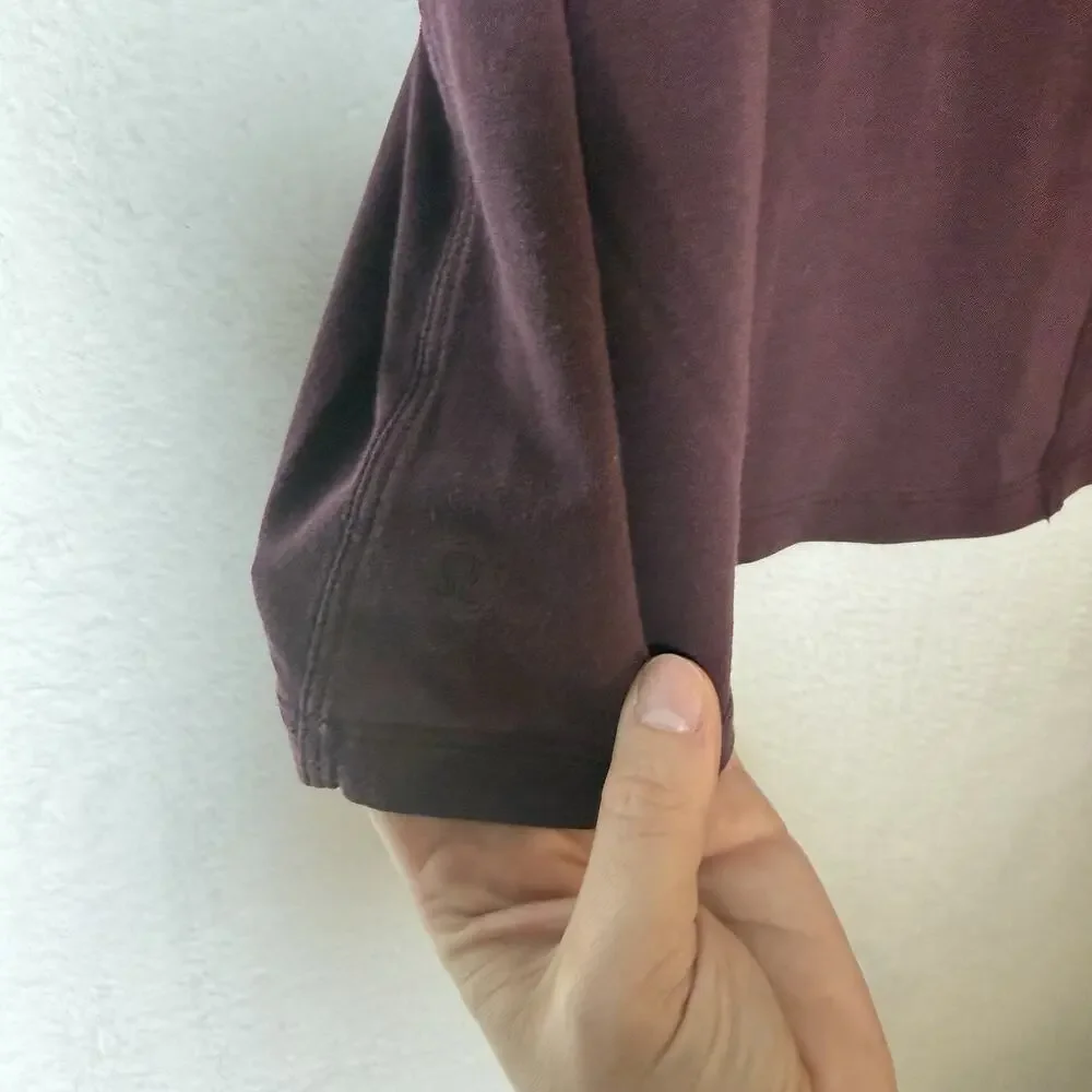 Lululemon All Yours Tee Maroon/Garnet Relaxed Fit Women’s size 10/12 - Picture 3 of 6